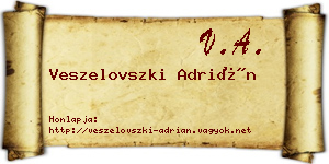Veszelovszki Adrián névjegykártya