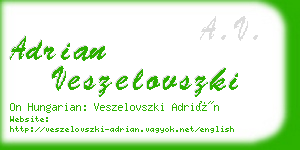 adrian veszelovszki business card